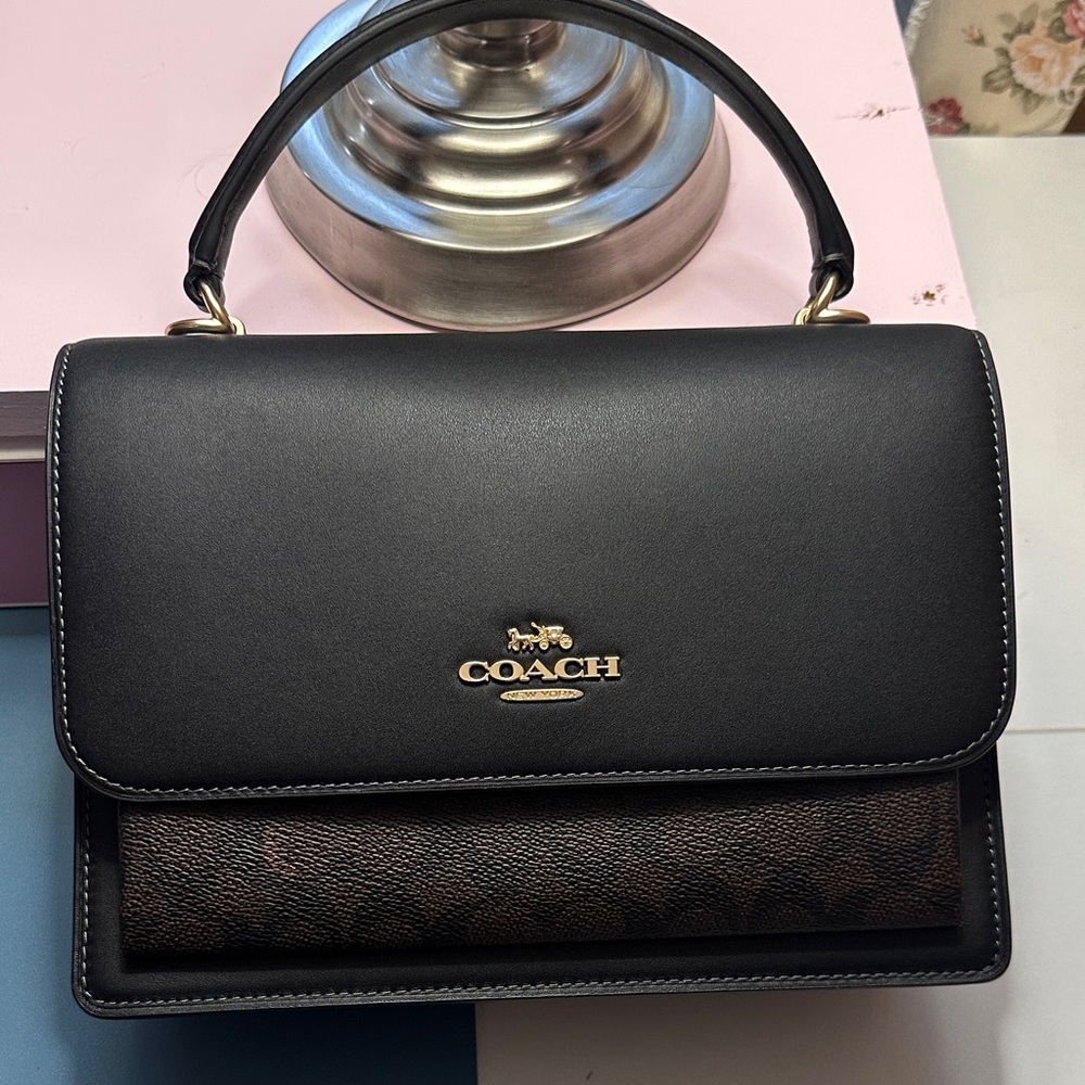 Coach Black and Brown Shoulder Bag